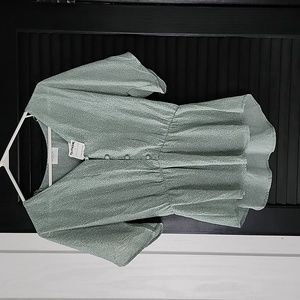 Pretty light green print blouse